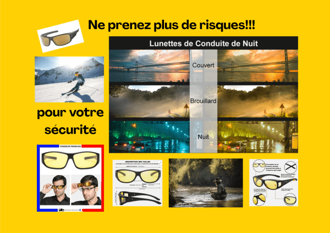 Surlunettes verres jaunes polarisés